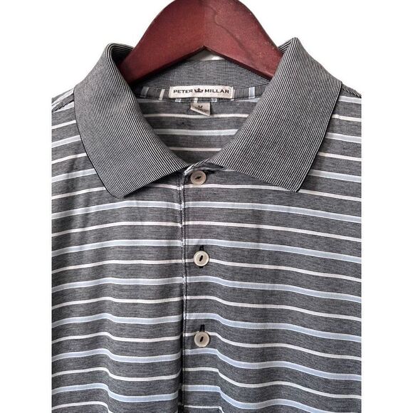 Peter Millar Gray White Classic Polo Men's Size M Golf Athleisure Capsule - Picture 5 of 10